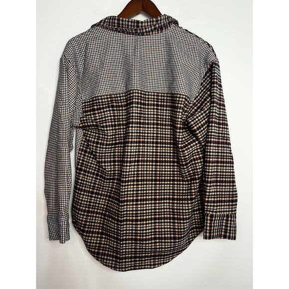 Abercrombie & Fitch Shirt Women Small Brown Flannel Oversized - Picture 6 of 6